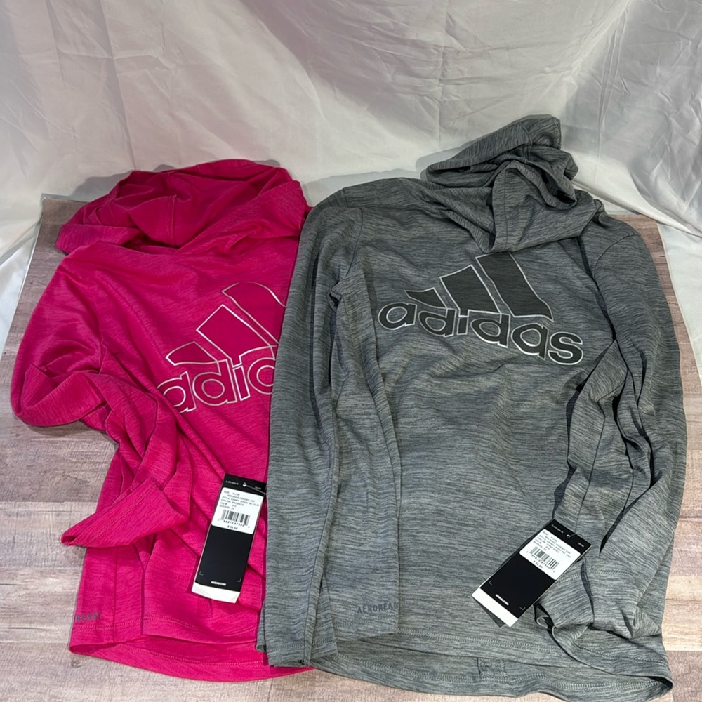 Two Girls XL Adidas Melange Hooded Tops